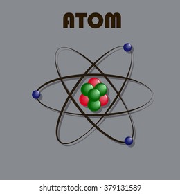 Atom color emblem on a gray background