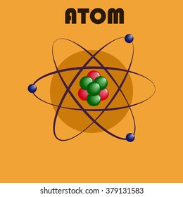 Atom color emblem on an orange background