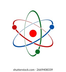 Atom color icon isolated on white background
