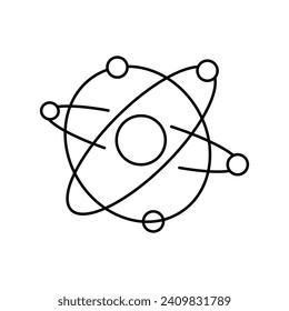 Atom color line icon. Microorganisms microbes, bacteria. Vector isolated element. Editable stroke.