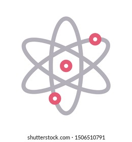 atom colour line vector icon