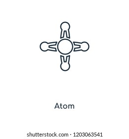 Atom concept line icon. Linear Atom concept outline symbol design. This simple element illustration can be used for web and mobile UI/UX.