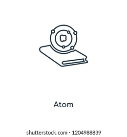Atom concept line icon. Linear Atom concept outline symbol design. This simple element illustration can be used for web and mobile UI/UX.