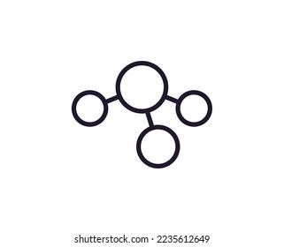 Atom concept. Single premium editable stroke pictogram perfect for logos, mobile apps, online shops and web sites. Vector symbol isolated on white background. 