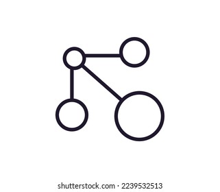 Atom concept. Single premium editable stroke pictogram perfect for logos, mobile apps, online shops and web sites. Vector symbol isolated on white background. 