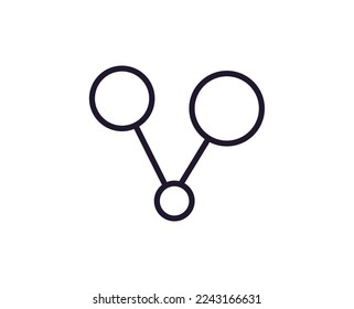 Atom concept. Single premium editable stroke pictogram perfect for logos, mobile apps, online shops and web sites. Vector symbol isolated on white background. 