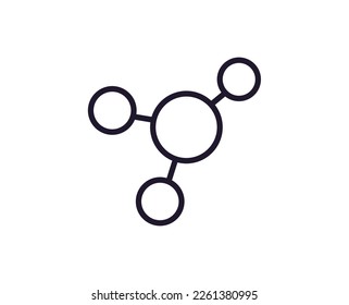 Atom concept. Single premium editable stroke pictogram perfect for logos, mobile apps, online shops and web sites. Vector symbol isolated on white background. 