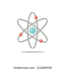 Un átomo consta de un núcleo (neutrones y protones) y electrones, ilustración
