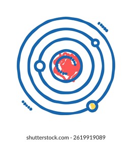 atom core doodle icon sketch vector. atom core sign. isolated symbol illustration