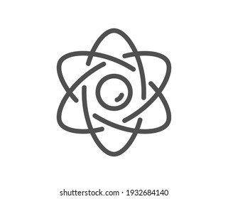 Atom Core Line Icon. Nuclear Power Sign. Nucleus Energy Symbol. Quality Design Element. Linear Style Atom Core Icon. Editable Stroke. Vector