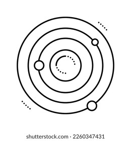 atom core line icon vector. atom core sign. isolated contour symbol black illustration