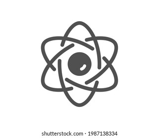 Atom Core Simple Icon. Nuclear Power Sign. Nucleus Energy Symbol. Classic Flat Style. Quality Design Element. Simple Atom Core Icon. Vector