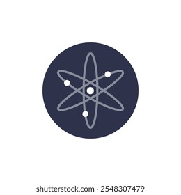 ATOM, Cosmos coin flat design icon logo