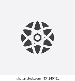 atom cut identity template icon design element