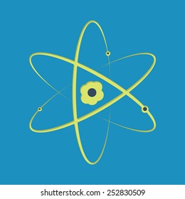 Atom cut-out paper style.