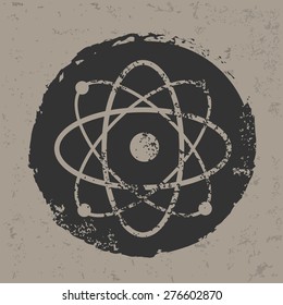 Atom design on grunge background, grunge vector