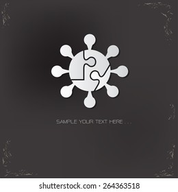 Atom design on old background,vector logo template