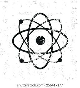 Atom design on old paper,grunge vector