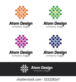 Atom Design Vector Logo Template.