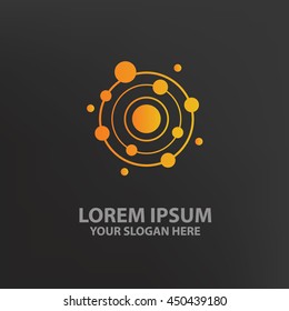 Atom design,logo template,clean vector