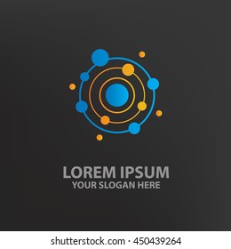 Atom design,logo template,clean vector