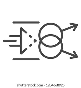 Atom distortion icon. Outline atom distortion vector icon for web design isolated on white background