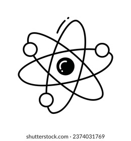 Atom doodle Icon Design illustration. Science and Technology Symbol on White background EPS 10 File