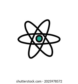 atom doodle icon, vector illustration