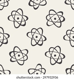 atom doodle seamless pattern background