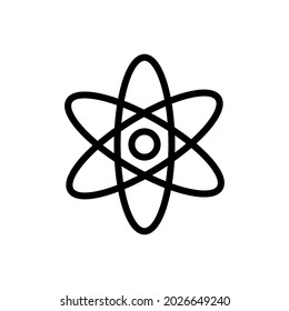 Atom drawing on white background, vector illustration