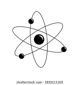 atom drawing, science, vector illustration