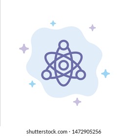 Atom, Educate, Education Blue Icon on Abstract Cloud Background