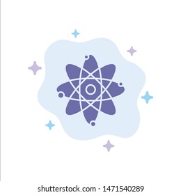 Atom, Education, Nuclear Blue Icon on Abstract Cloud Background
