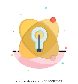Atom, Education, Nuclear, Bulb Abstract Flat Color Icon Template