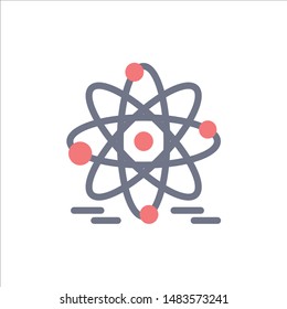 Atom, Education, Nuclear  Flat Color Icon. Vector icon banner Template