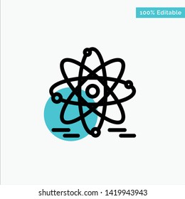 Atom, Education, Nuclear turquoise highlight circle point Vector icon