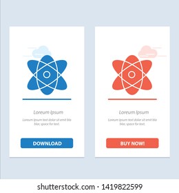 Atom, Education, Physics, Science  Blue and Red Download and Buy Now web Widget Card Template