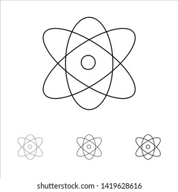 Atom, Education, Physics, Science Bold and thin black line icon set