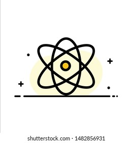 Atom, Education, Physics, Science  Business Flat Line Filled Icon Vector Banner Template