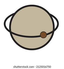 An atom with an electron - Chemistry Illustration - vector 