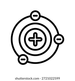 Atom electron icon, Line Vector graphics
