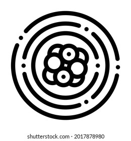 atom electron line icon vector. atom electron sign. isolated contour symbol black illustration