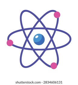 Atom With Electron Orbits and Nucleus