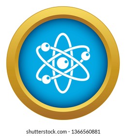 Atom with electrons icon blue vector isolated on white background for any design