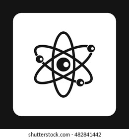 Atom with electrons icon in simple style on a white background vector illustration