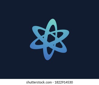 Atom element technology logo template suitable for businesses and product names. This stylish logo design could be used for different purposes for a company, product, service or for all your ideas.