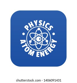 Atom energy icon blue vector isolated on white background