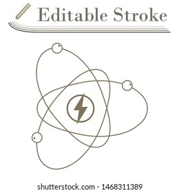 Atom Energy Icon. Editable Stroke Simple Design. Vector Illustration.