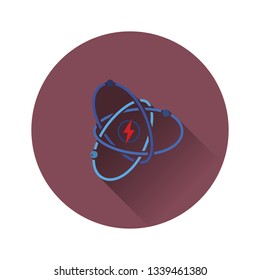 Atom Energy Symbol. Flaches Farbdesign. Vektorgrafik.