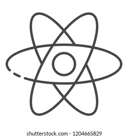 Atom energy icon. Outline atom energy vector icon for web design isolated on white background